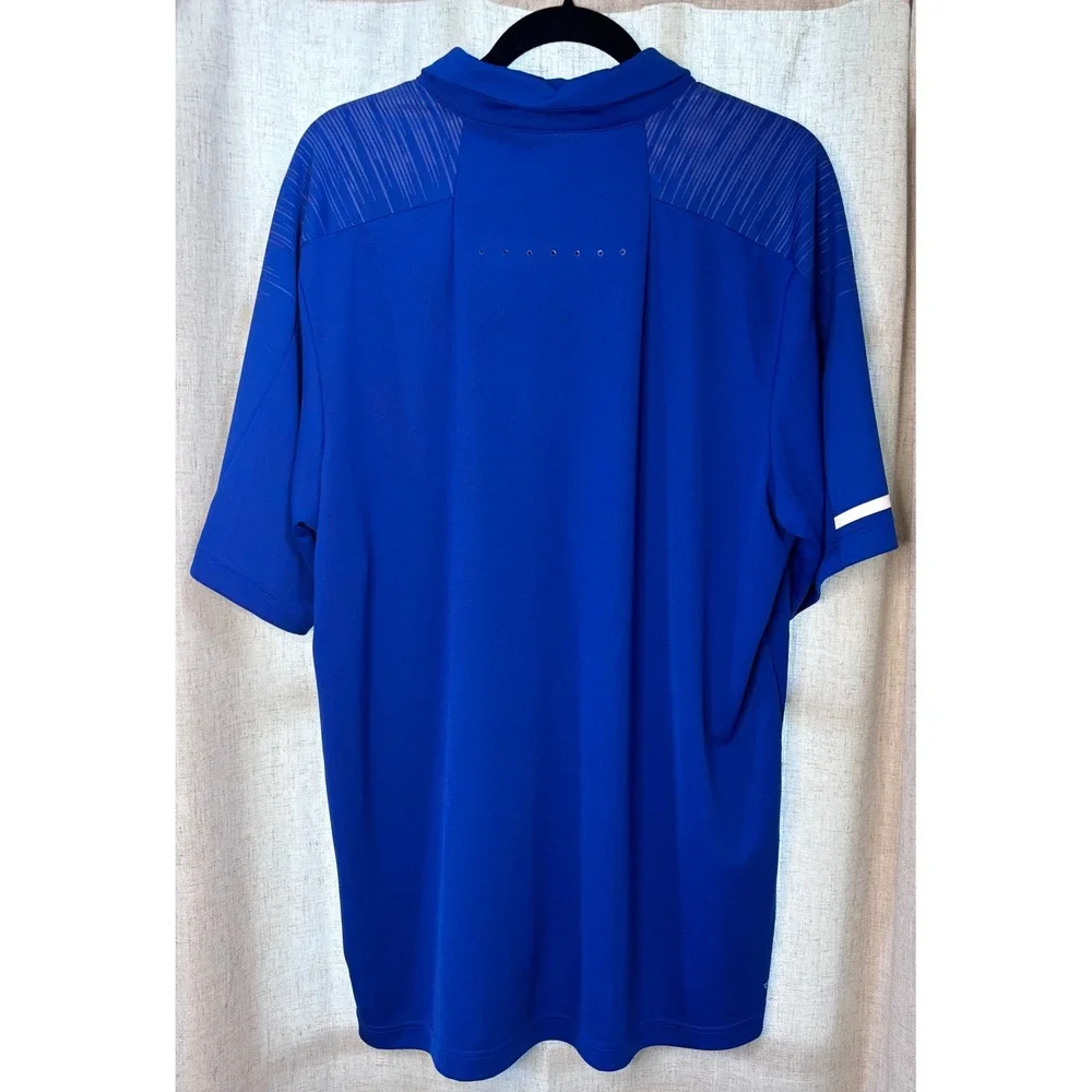 Adidas Mens Blue Climalite Polo Shirt XL Branded Saints Football Short Sleeve